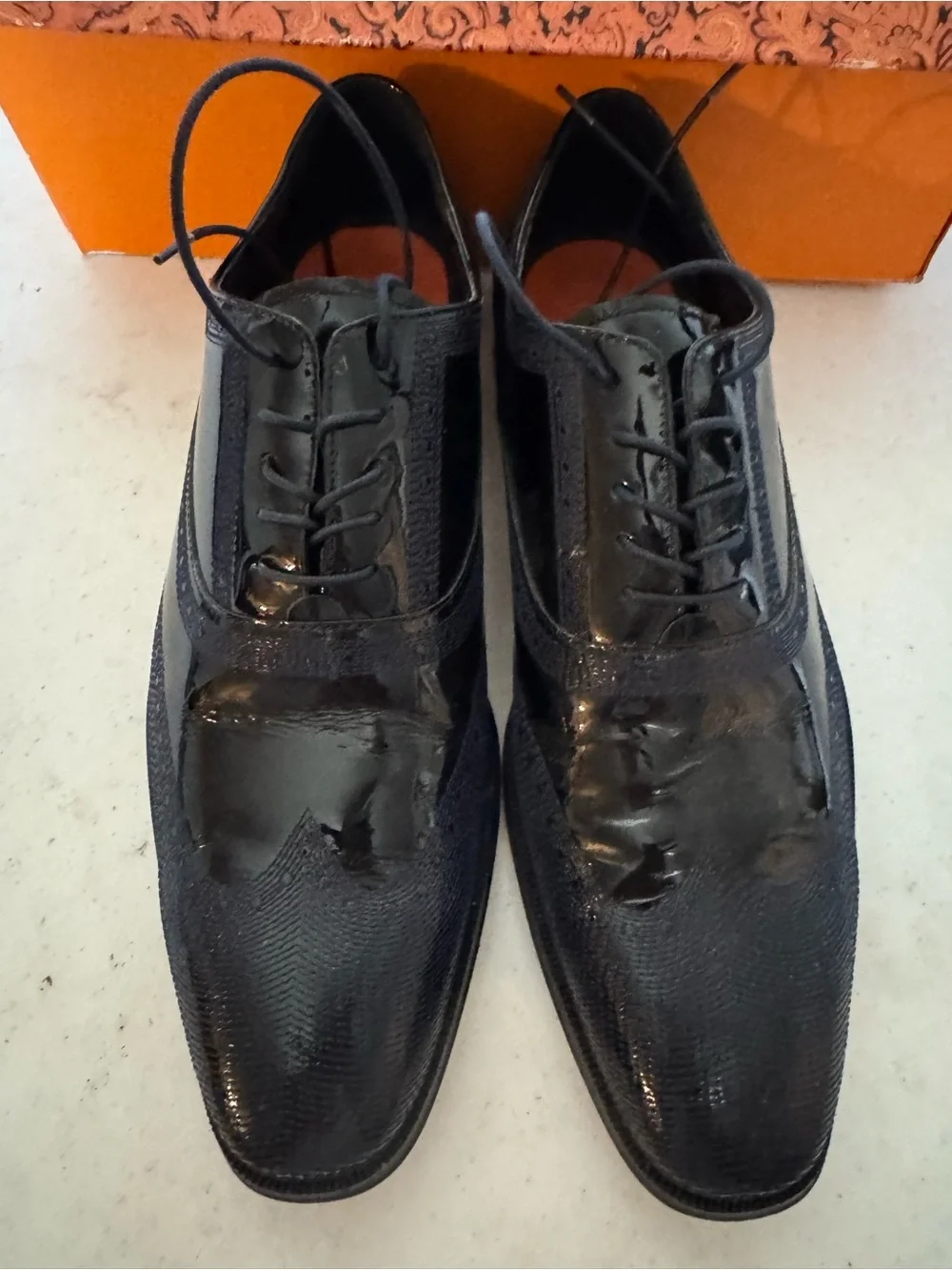 TALLIA Men's Black Lace-Up Oxford Dress Shoes